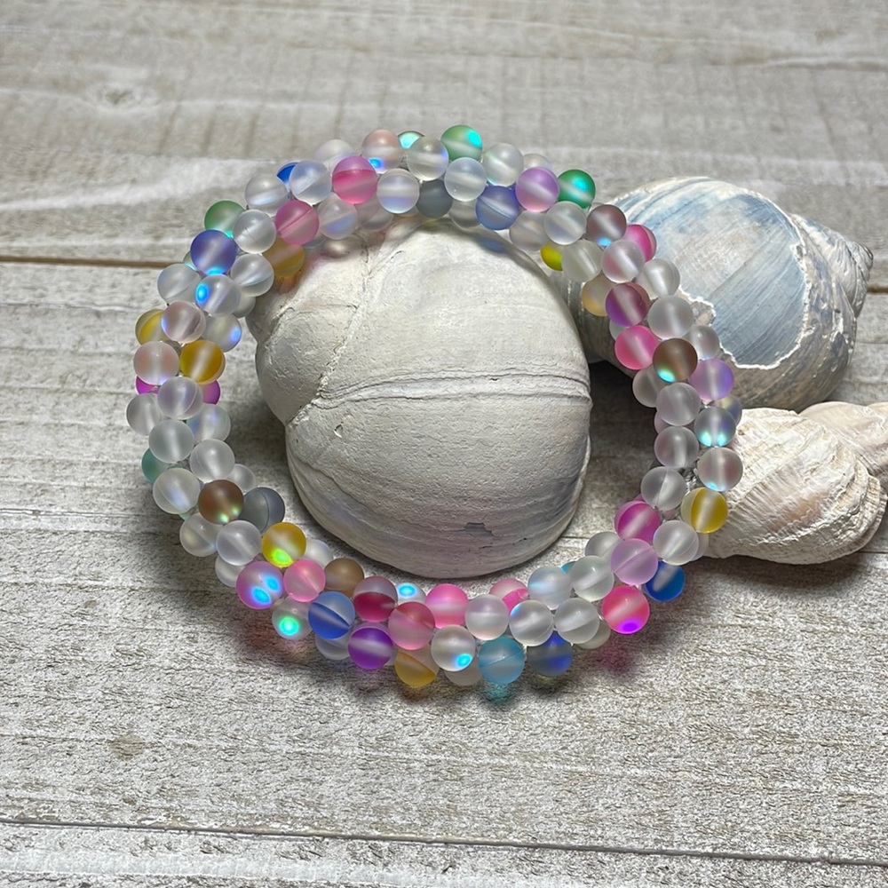 Frosted Bubbles 🫧 crocheted bracelet
